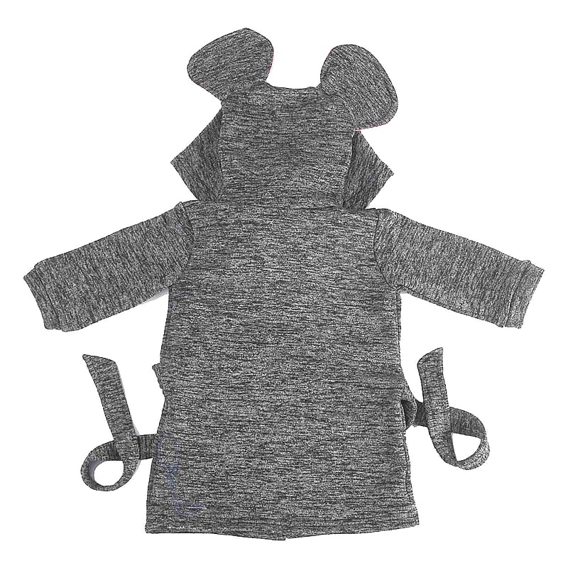 Dark Gray and Pink Elephant Pattern 100% Cotton Knitted Soft Hooded Toddler Baby Bath Towel , Cotton Bath Towel , Towel with Hood , Baby Towels , Bathroom Towels