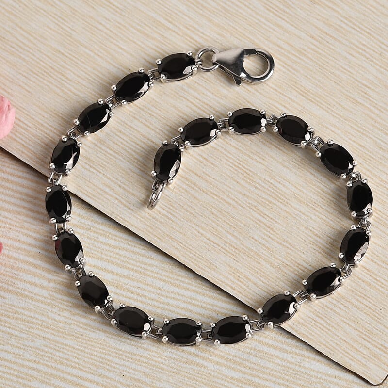 Elite Shungite Tennis Bracelet in Platinum Over Sterling Silver (8.00 In) 5.80 ctw