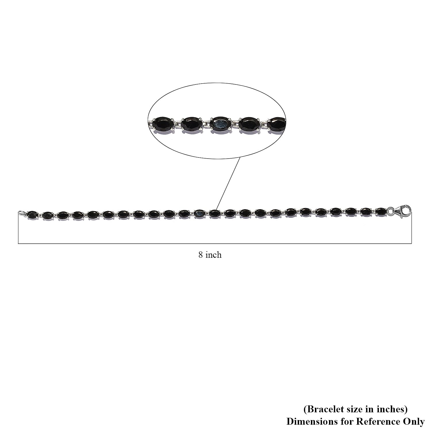 Elite Shungite Tennis Bracelet in Platinum Over Sterling Silver (8.00 In) 5.80 ctw