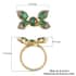 AAA Kagem Zambian Emerald and Natural White Zircon Convertible Ring in Vermeil Yellow Gold Over Sterling Silver (Size 8.0) 1.50 ctw image number 6