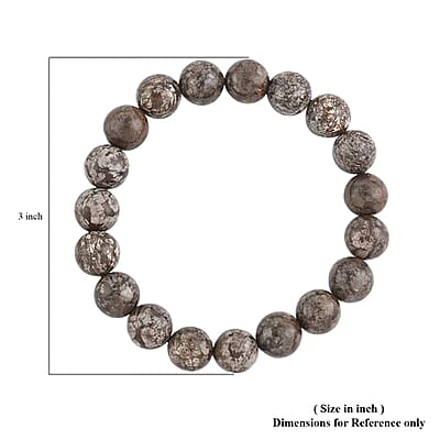 Brown Snowflake Obsidian Beaded Stretch Bracelet 150.00 ctw, Adjustable Beads Bracelet, Beads Jewelry, Stretchable Bracelet