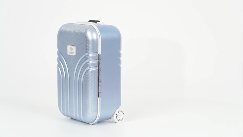 Suitcase Music Jewelry Box With Mirror and Dancer (6.5"x2.9"x4.3")- Blue