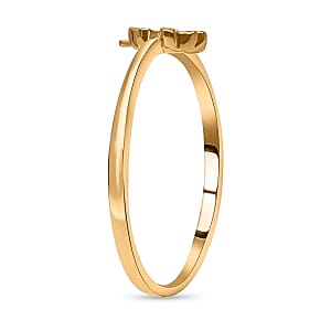 White Diamond P Ring in Vermeil YG Over Sterling Silver (Size 11.5)