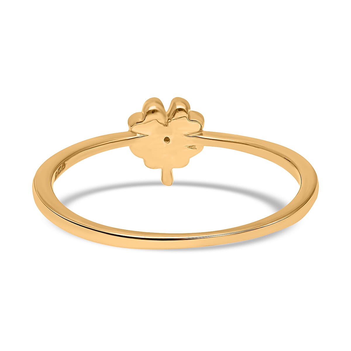 White Diamond P Ring in Vermeil YG Over Sterling Silver (Size 11.5)