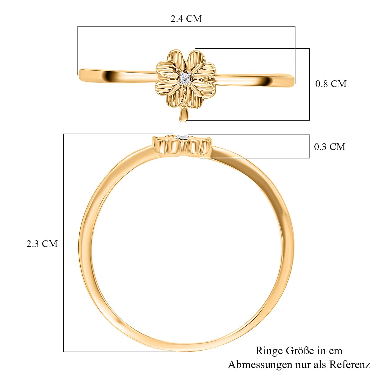 White Diamond P Ring in Vermeil YG Over Sterling Silver (Size 11.5)