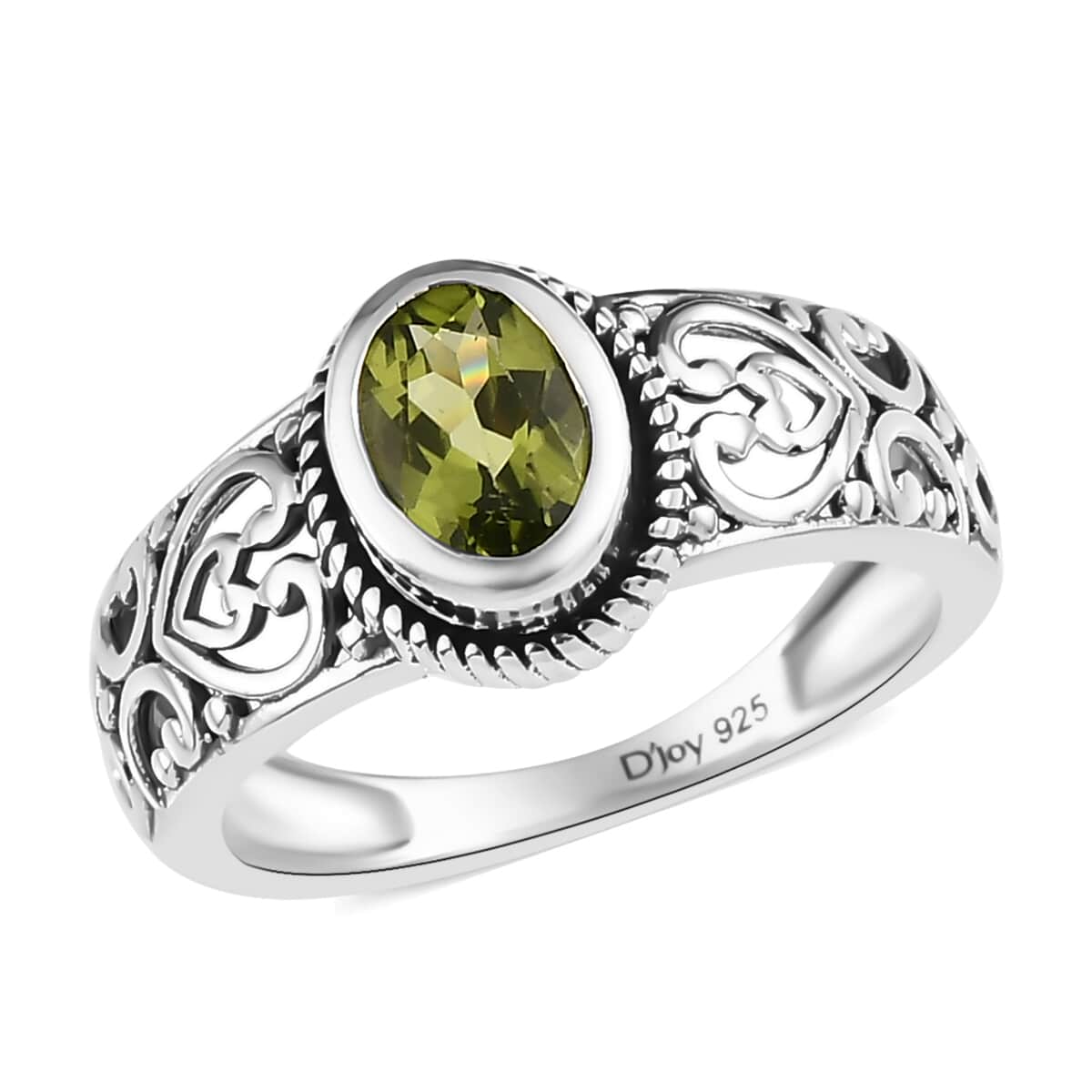 American Natural Arizona Peridot Solitaire Ring in Sterling Silver (Size 10.0) 0.85 ctw image number 0