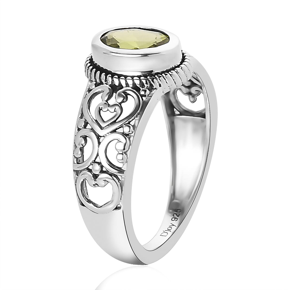 Artisan Crafted Arizona Peridot Solitaire Ring in Sterling Silver (Size 7.0) 0.85 ctw image number 3