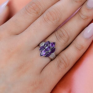 Amethyst Ring in Stainless Steel (Size 10.0) 2.90 ctw