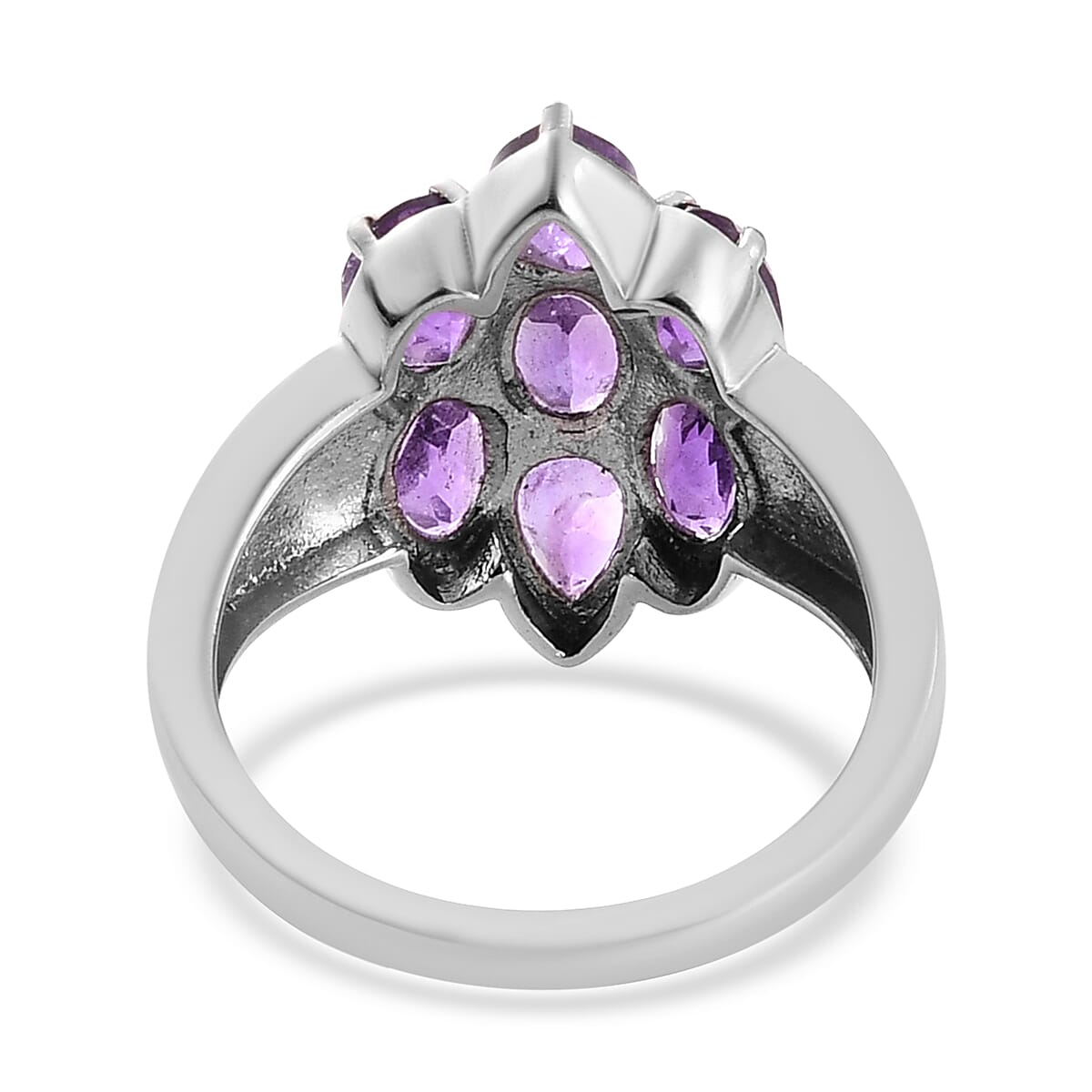 Amethyst Ring in Stainless Steel (Size 10.0) 2.90 ctw image number 4