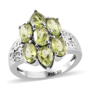 Peridot Ring in Stainless Steel (Size 10.0) 3.40 ctw | Tarnish-Free, Waterproof, Sweat Proof Jewelry