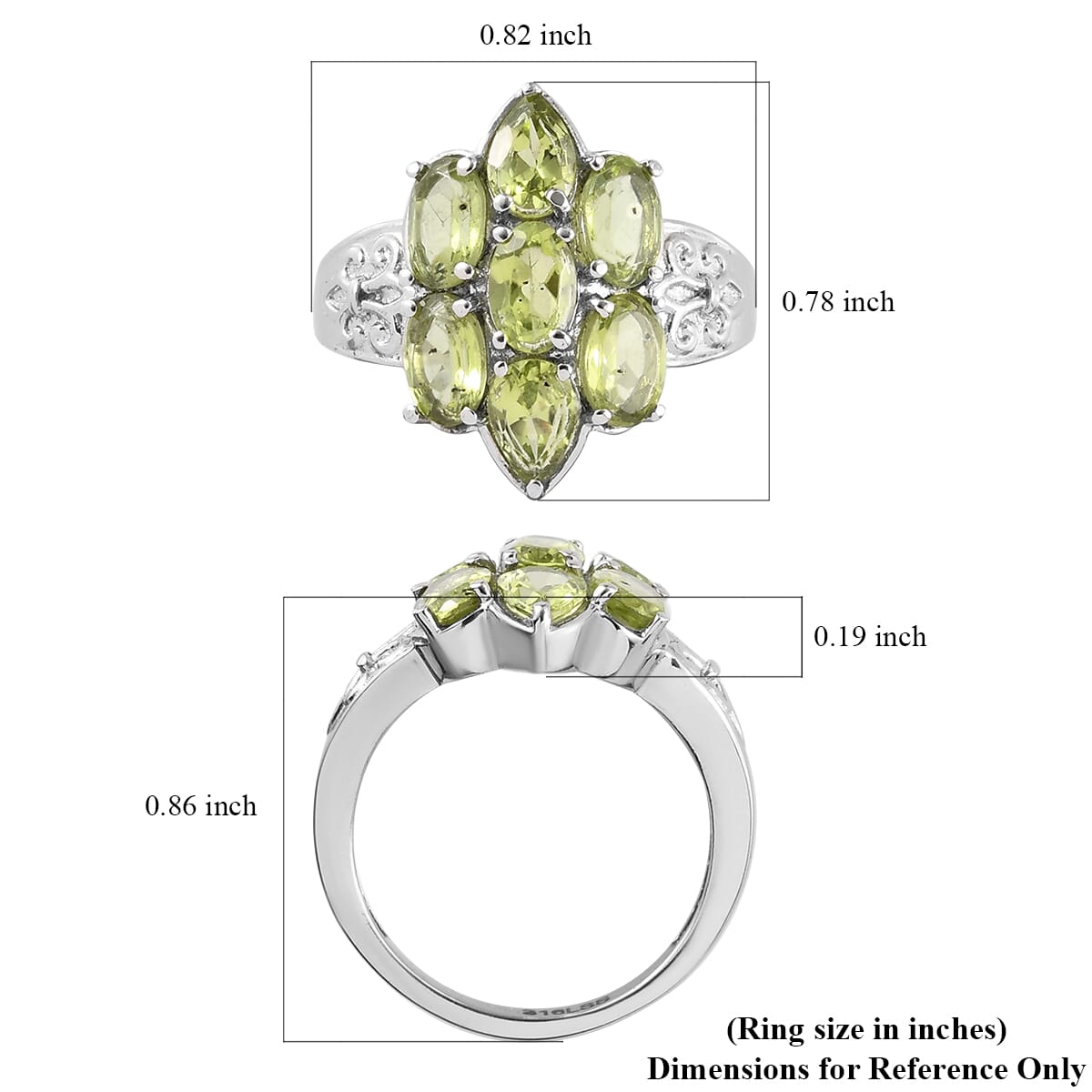 Peridot Ring in Stainless Steel (Size 10.0) 3.40 ctw | Tarnish-Free, Waterproof, Sweat Proof Jewelry image number 5