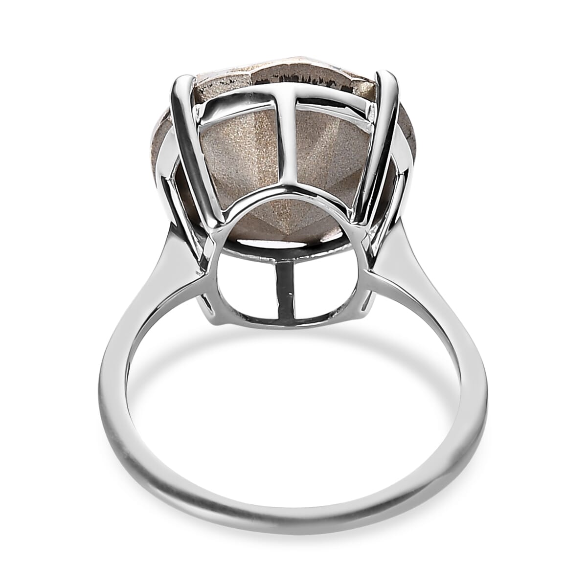 White Crystal Solitaire Ring in Sterling Silver image number 4