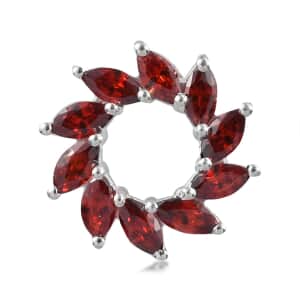 Simulated Garnet Pendant in Sterling Silver 2.00 ctw