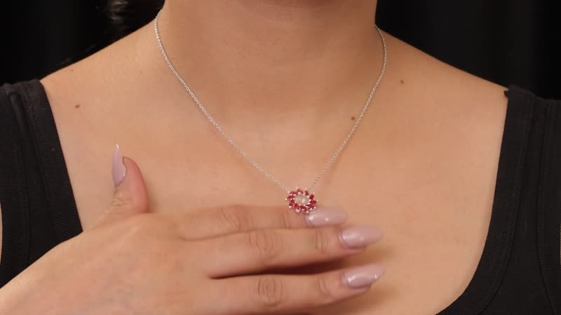 Simulated Garnet Pendant in Sterling Silver 2.00 ctw