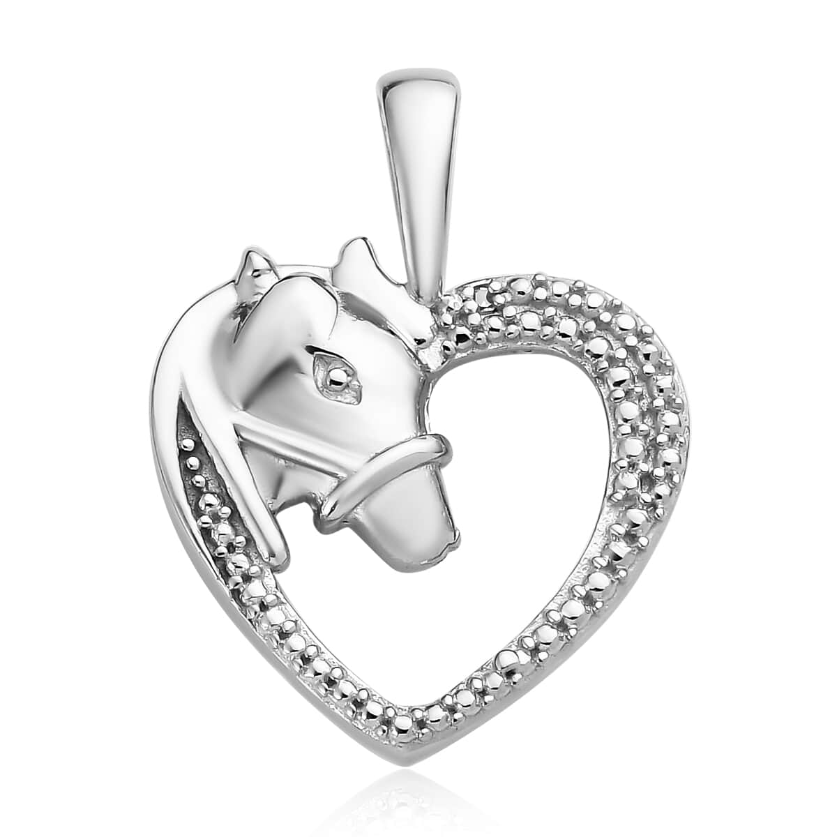 Diamond Accent Heart Pendant in Platinum Over Sterling Silver image number 0