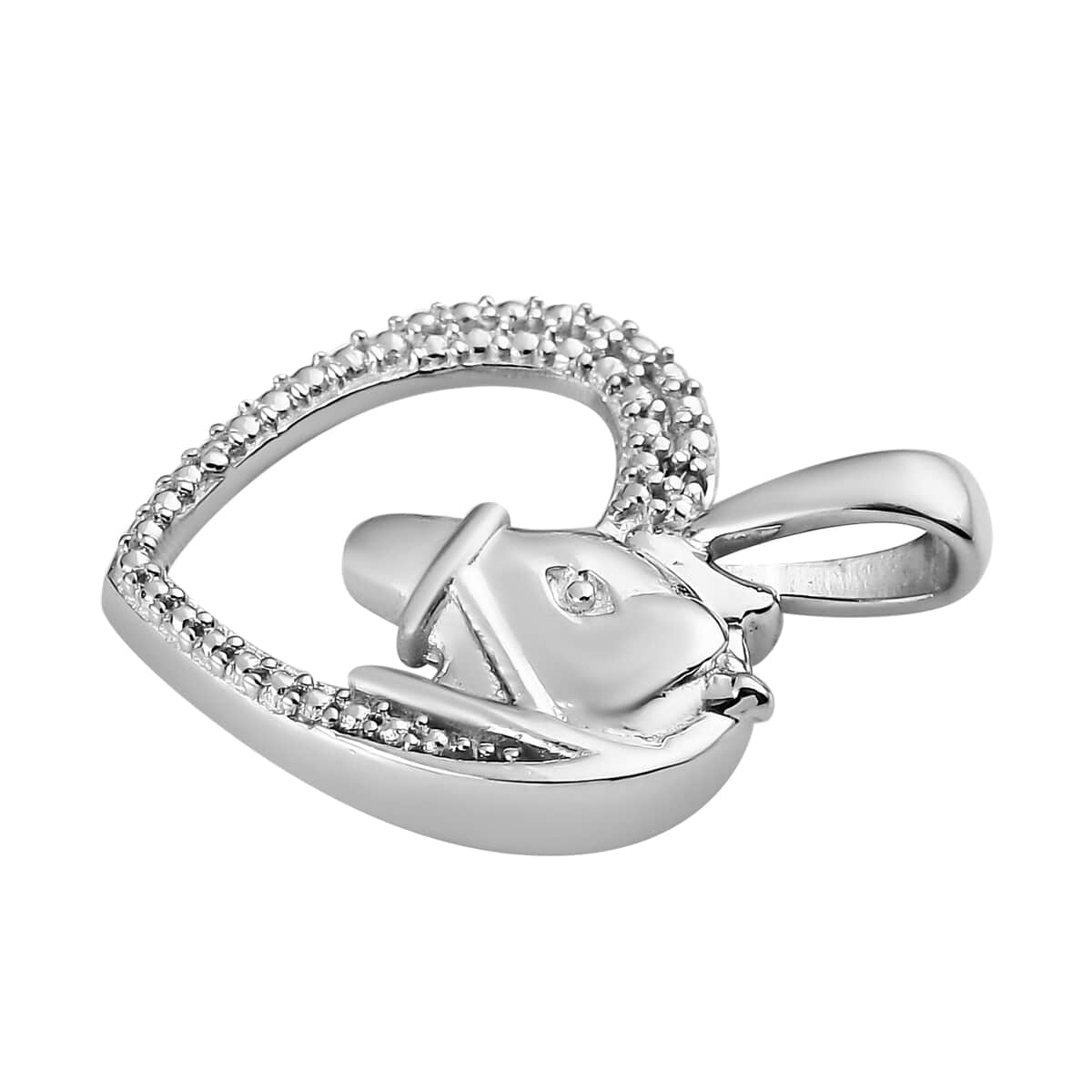 Diamond Accent Heart Pendant in Platinum Over Sterling Silver image number 3