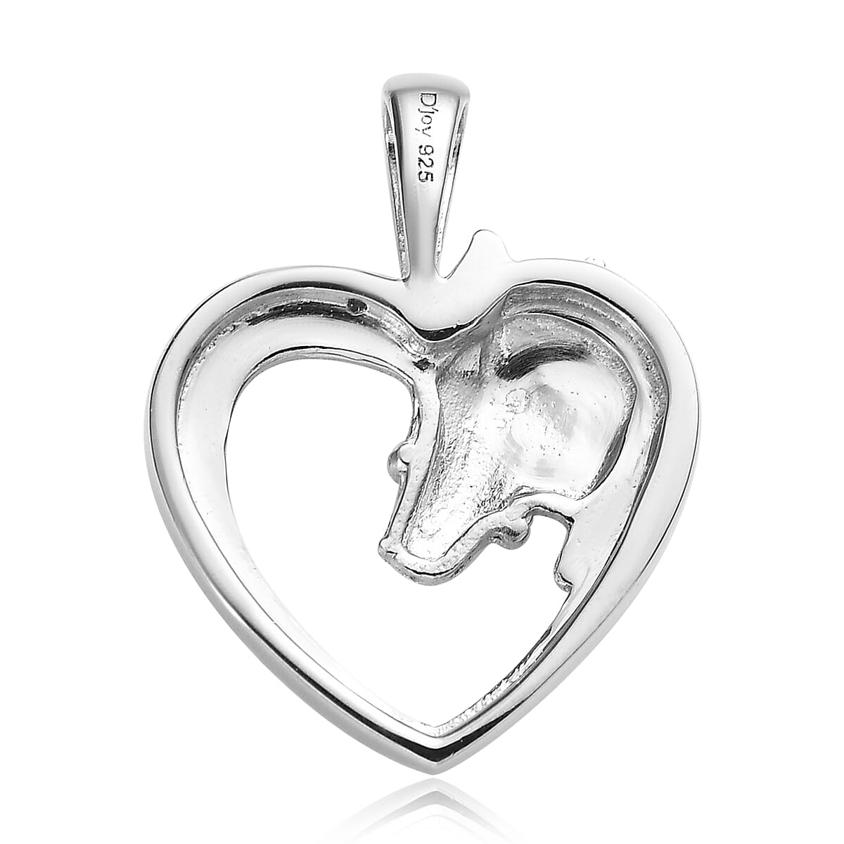 Diamond Accent Heart Pendant in Platinum Over Sterling Silver