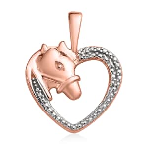 Diamond Accent Heart Pendant in 14K RG Over Sterling Silver