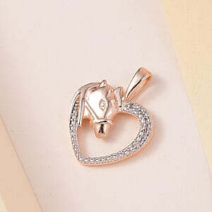 Diamond Accent Heart Pendant in 14K RG Over Sterling Silver