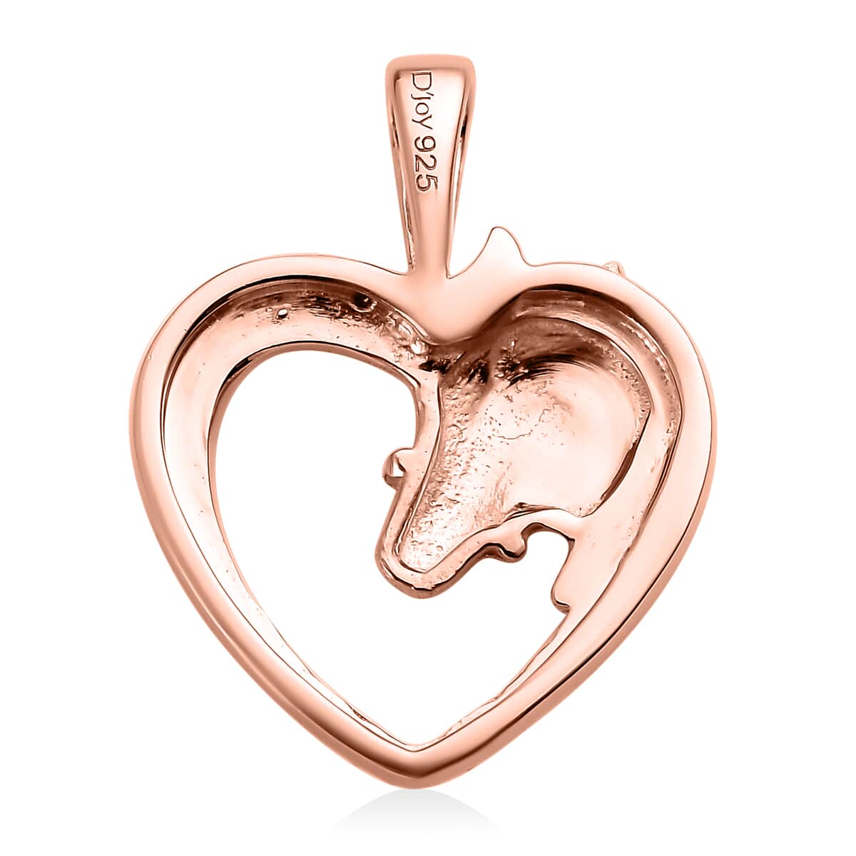 Diamond Accent Heart Pendant in 14K RG Over Sterling Silver image number 4