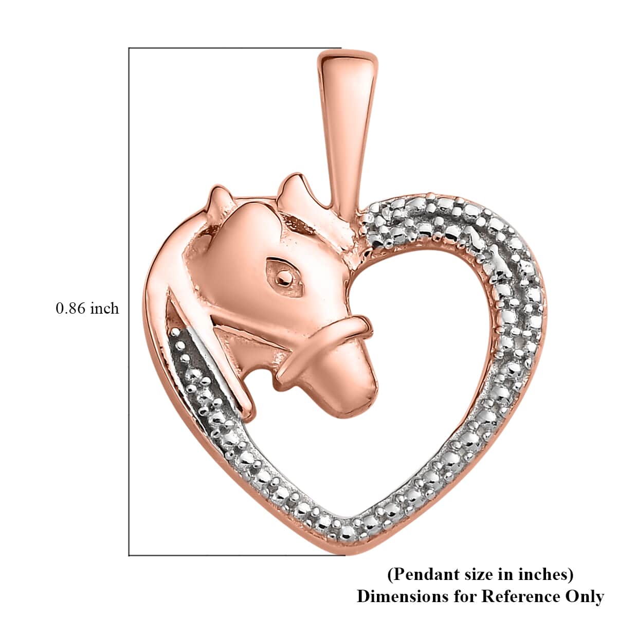 Diamond Accent Heart Pendant in 14K RG Over Sterling Silver image number 5