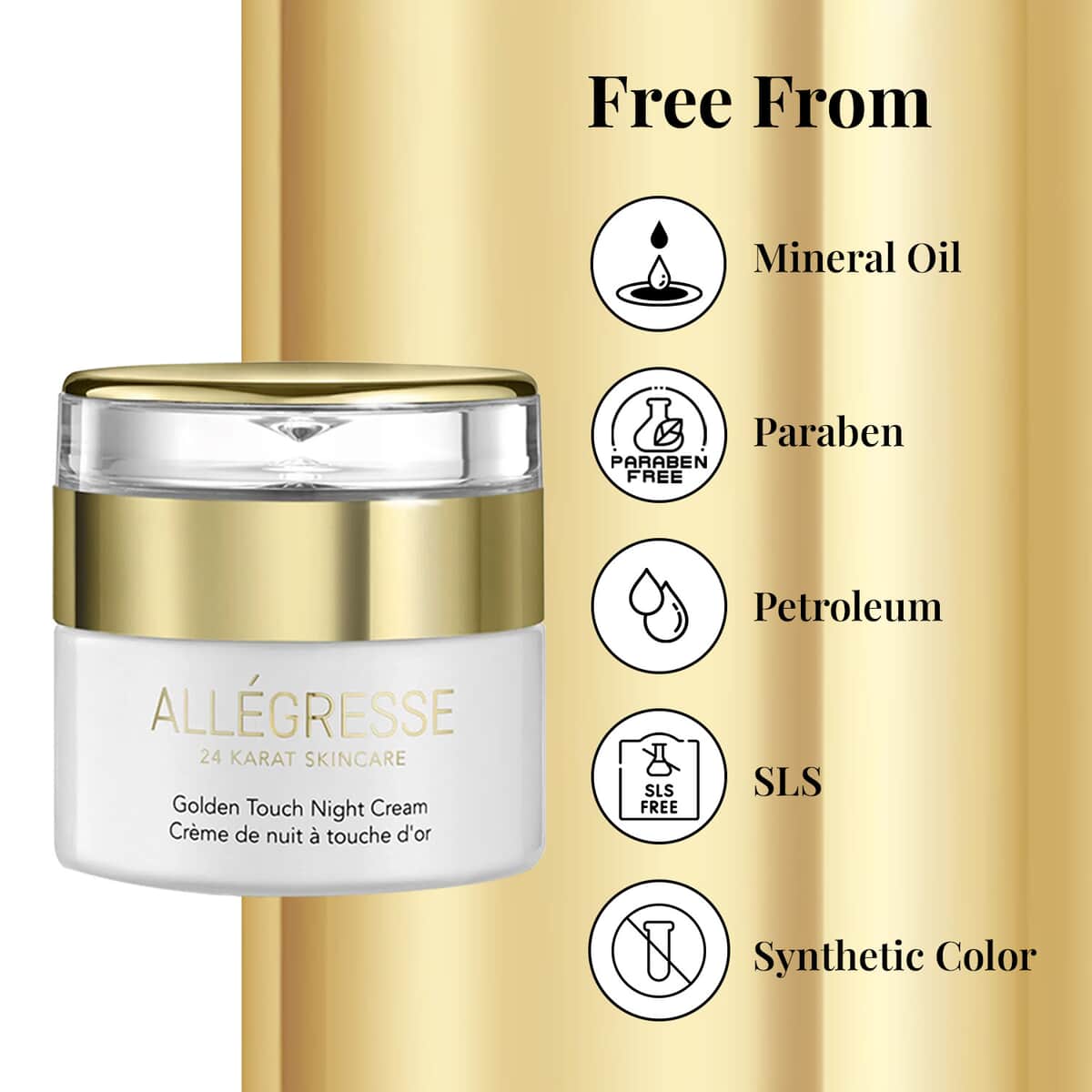 Allegresse 24K Golden Touch Night Cream , Face Cream , Anti Aging Cream , Best Night Moisturizing Cream image number 2