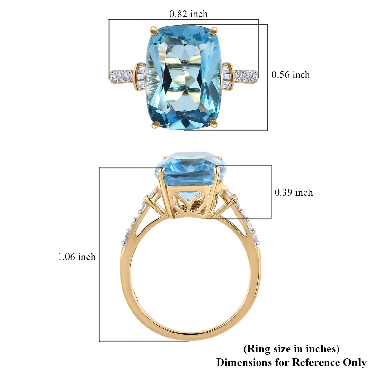 Luxoro 10K Yellow Gold Premium Marambaia Topaz and Diamond G-H I3 Ring (Size 10.0) 8.50 ctw image number 5