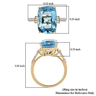 Luxoro 10K Yellow Gold Premium Marambaia Topaz and Diamond G-H I3 Ring (Size 10.0) 8.50 ctw