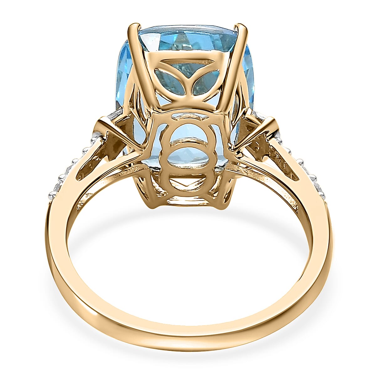 Luxoro 10K Yellow Gold Premium Marambaia Topaz and Diamond G-H I3 Ring (Size 9.0) 8.50 ctw image number 4