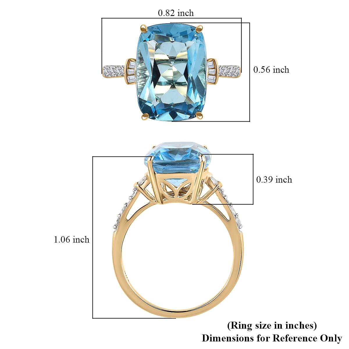 Luxoro 10K Yellow Gold Premium Marambaia Topaz and Diamond G-H I3 Ring (Size 9.0) 8.50 ctw image number 5