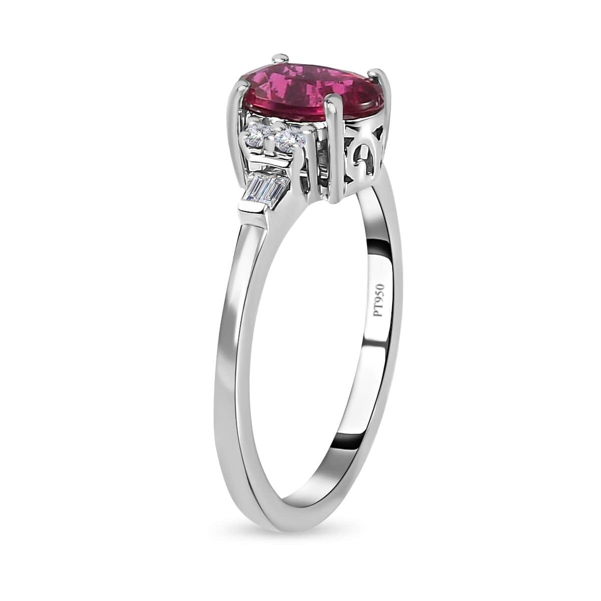Rhapsody 950 Platinum AAAA Ouro Fino Rubellite and E-F VS Diamond Ring (Size 10.0) 1.50 ctw image number 3