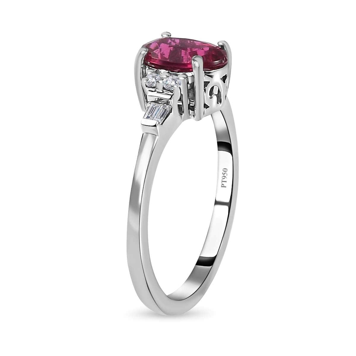 Rhapsody 950 Platinum AAAA Ouro Fino Rubellite and E-F VS Diamond Ring (Size 7.0) 1.50 ctw image number 3