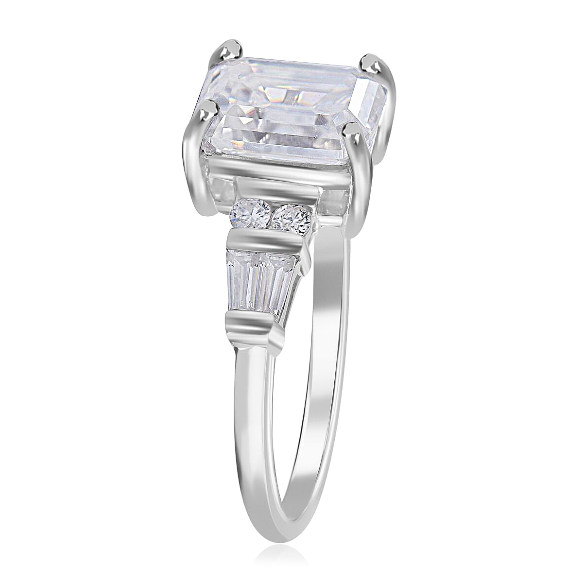 Moissanite Ring in Platinum Over Sterling Silver (Size 9.0) 2.00 ctw image number 2