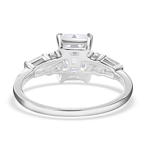Moissanite Ring in Platinum Over Sterling Silver (Size 9.0) 2.00 ctw
