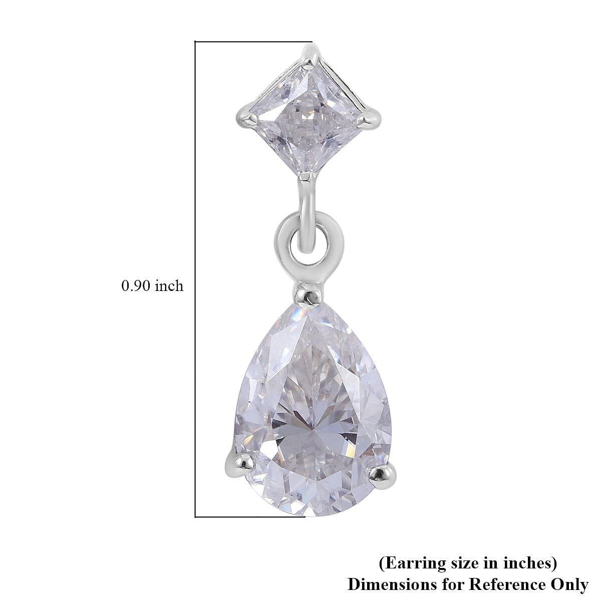 Moissanite Dangle Earrings in Platinum Over Sterling Silver 5.35 ctw