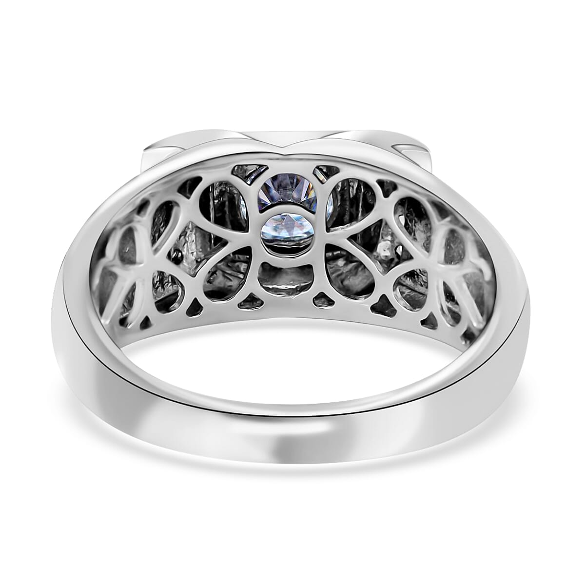 Moissanite Men's Ring in Platinum Over Sterling Silver (Size 13.0) 1.15 ctw image number 3