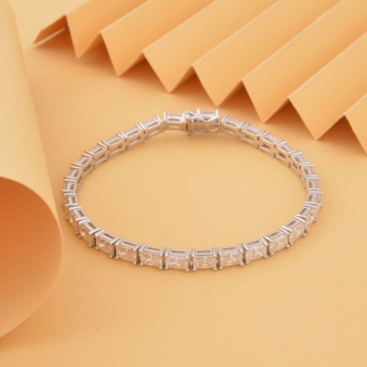 Buy Moissanite Tennis Bracelet In Vermeil Yellow Gold Over Sterling