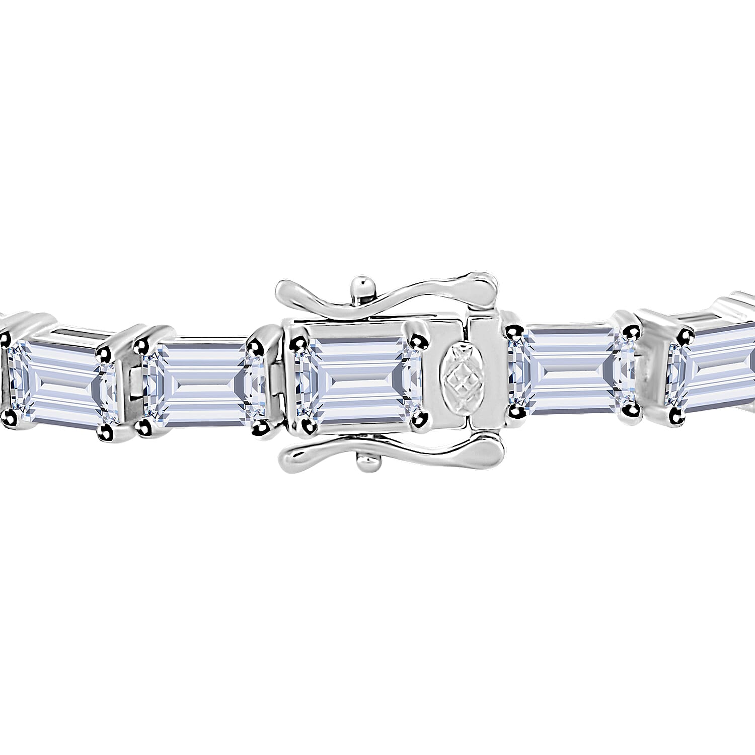 Princess Cut Moissanite Tennis Bracelet in Platinum Over Sterling Silver (6.50 In) 14.15 ctw
