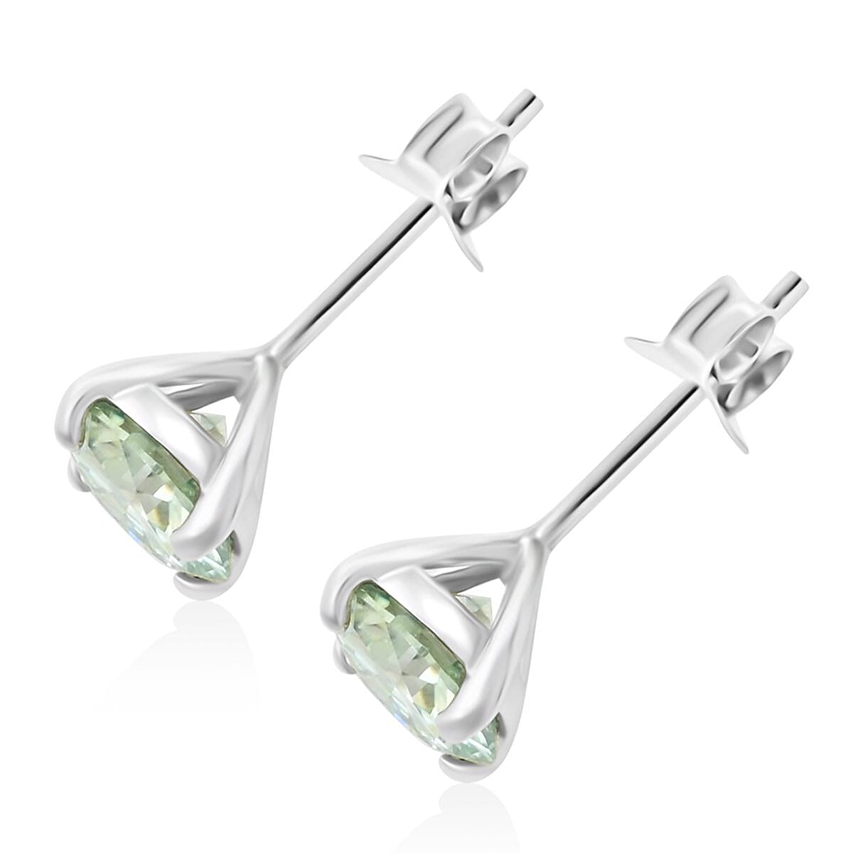 Moissanite Stud Earrings in Platinum Over Sterling Silver 2.00 ctw