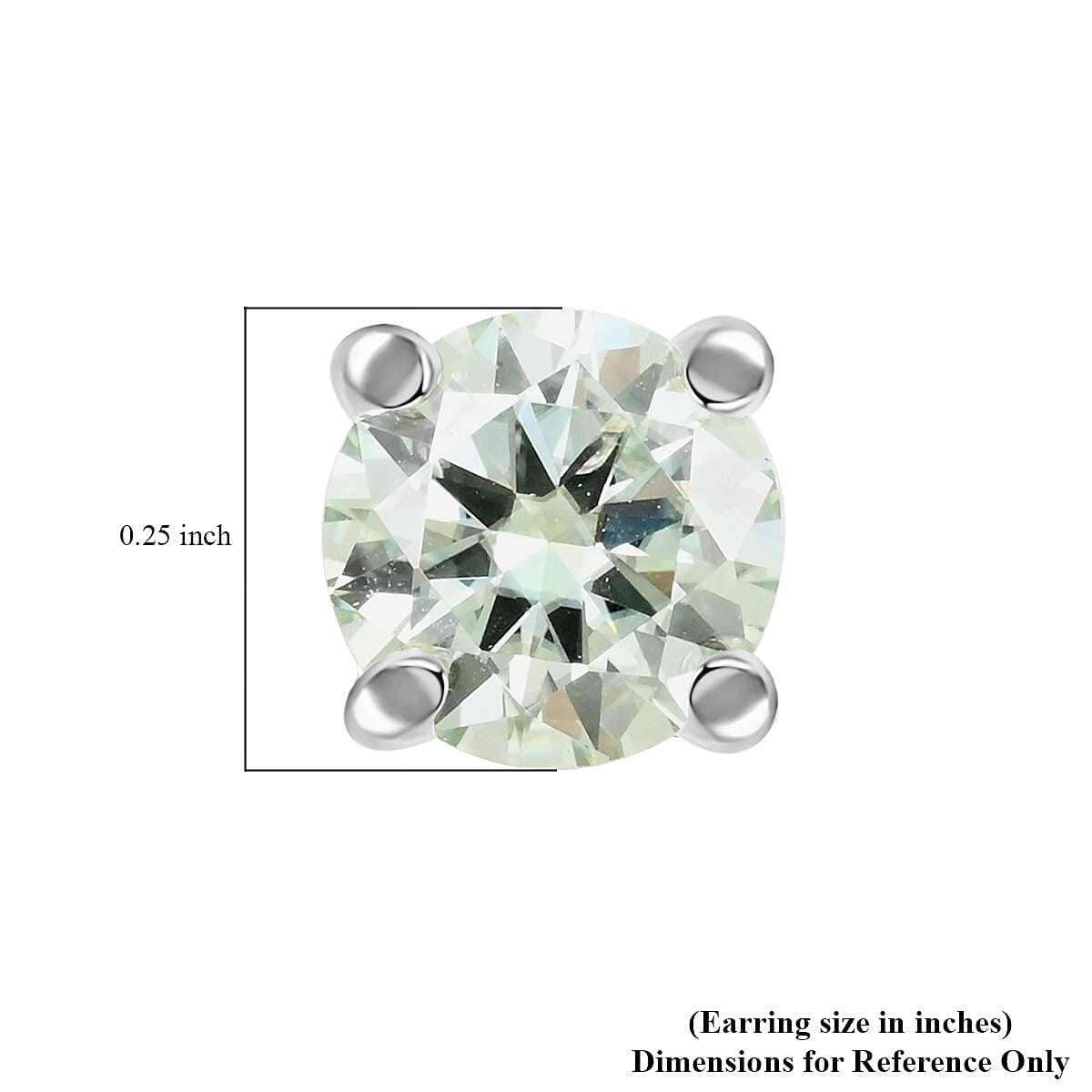 Moissanite Stud Earrings in Platinum Over Sterling Silver 2.00 ctw