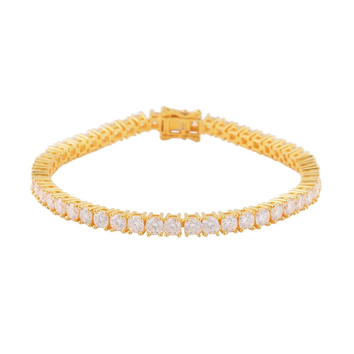 Moissanite Tennis Bracelet in Vermeil Yellow Gold Over Sterling Silver (6.50 In) 12.50 ctw image number 0