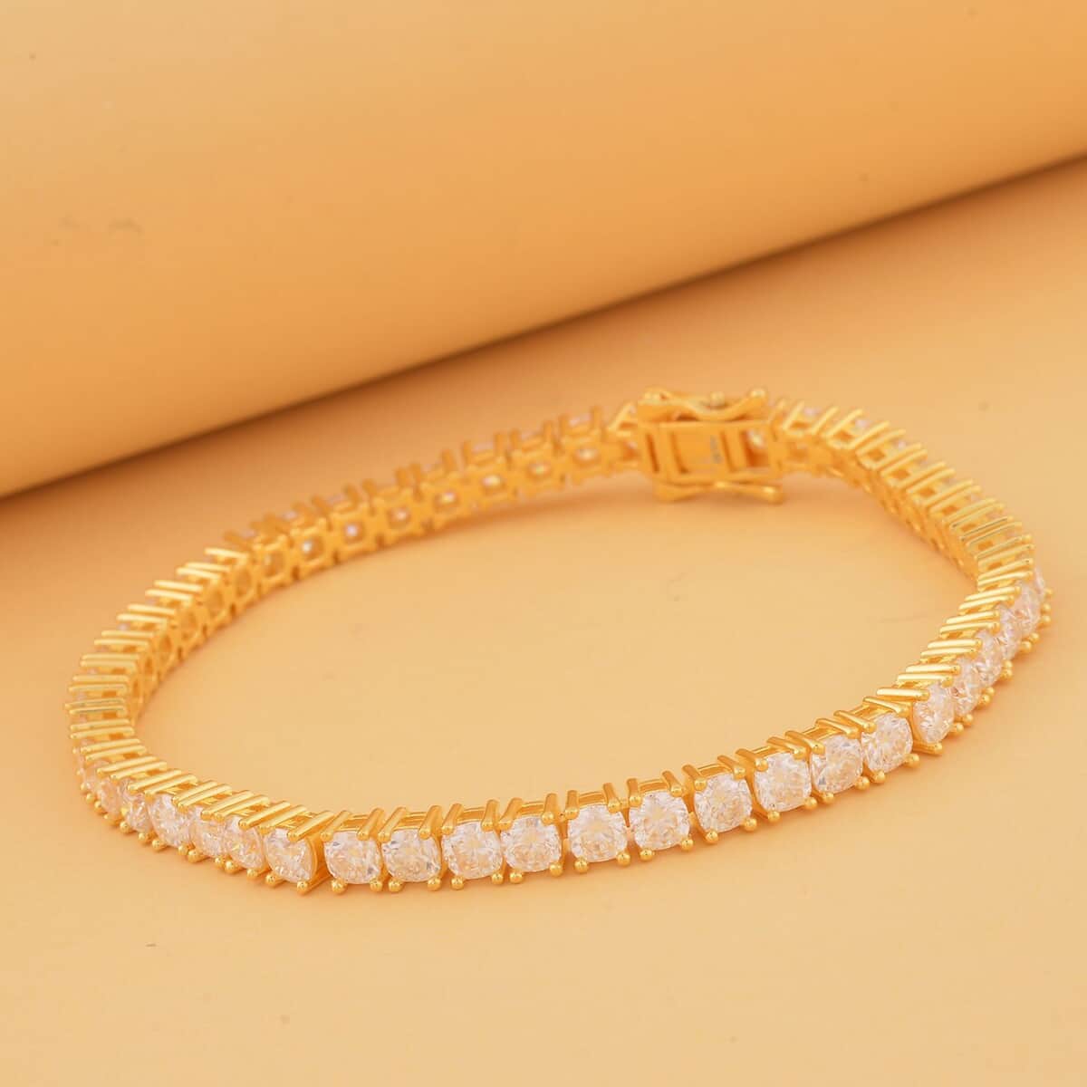 Moissanite Tennis Bracelet in Vermeil Yellow Gold Over Sterling Silver (6.50 In) 12.50 ctw image number 1