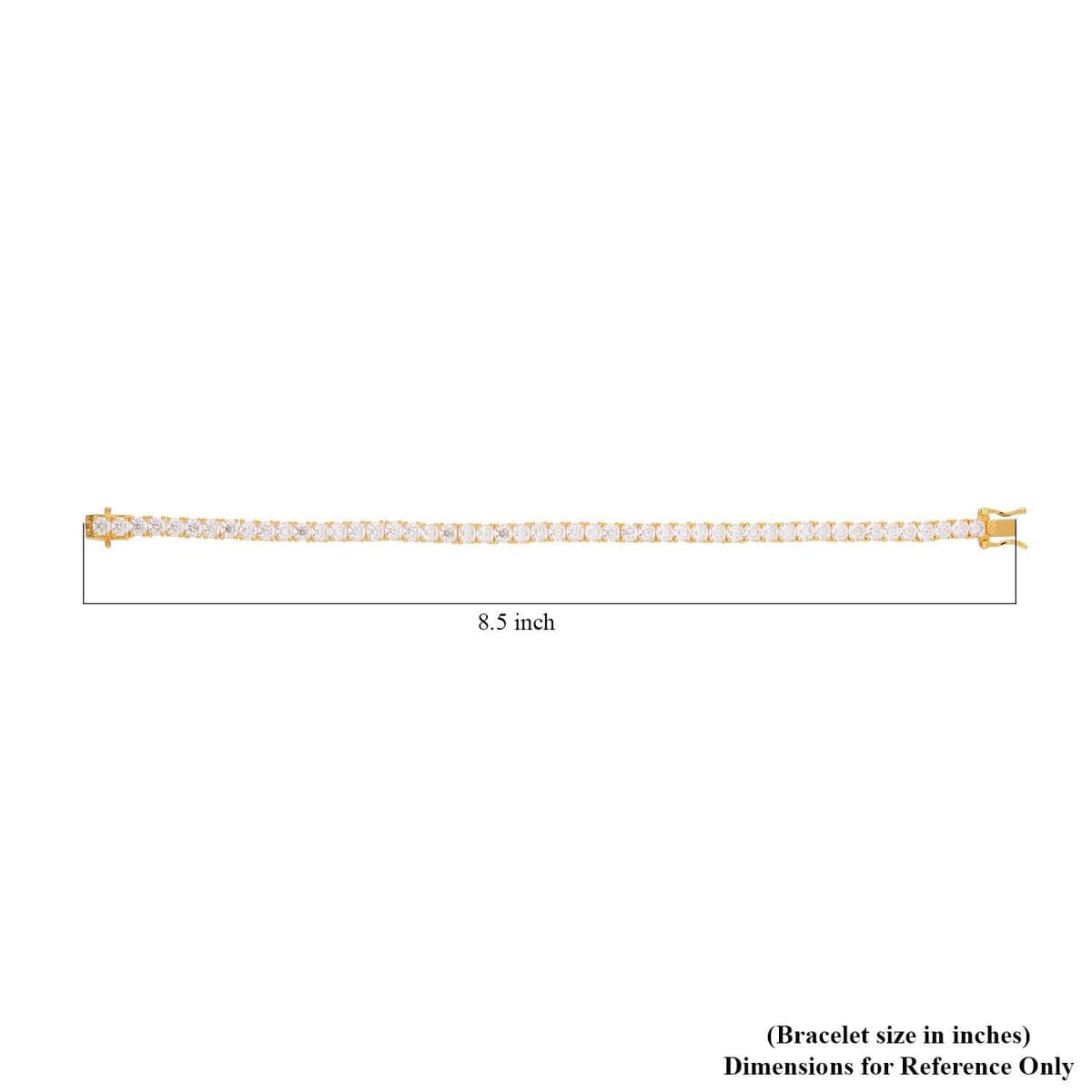 Moissanite Tennis Bracelet in Vermeil Yellow Gold Over Sterling Silver (6.50 In) 12.50 ctw image number 3