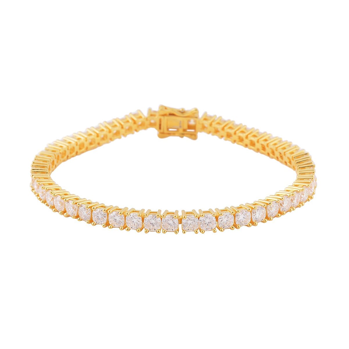 Moissanite Tennis Bracelet in Vermeil Yellow Gold Over Sterling Silver (7.25 In) 14.00 ctw image number 0