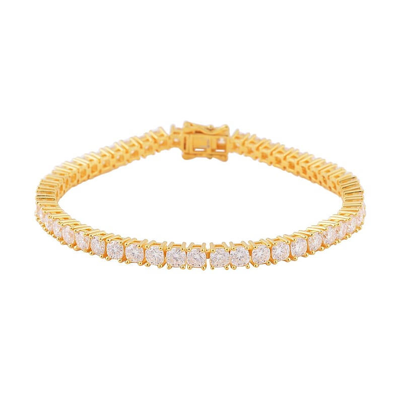 Moissanite Tennis Bracelet in Vermeil Yellow Gold Over Sterling Silver (7.25 In) 14.00 ctw