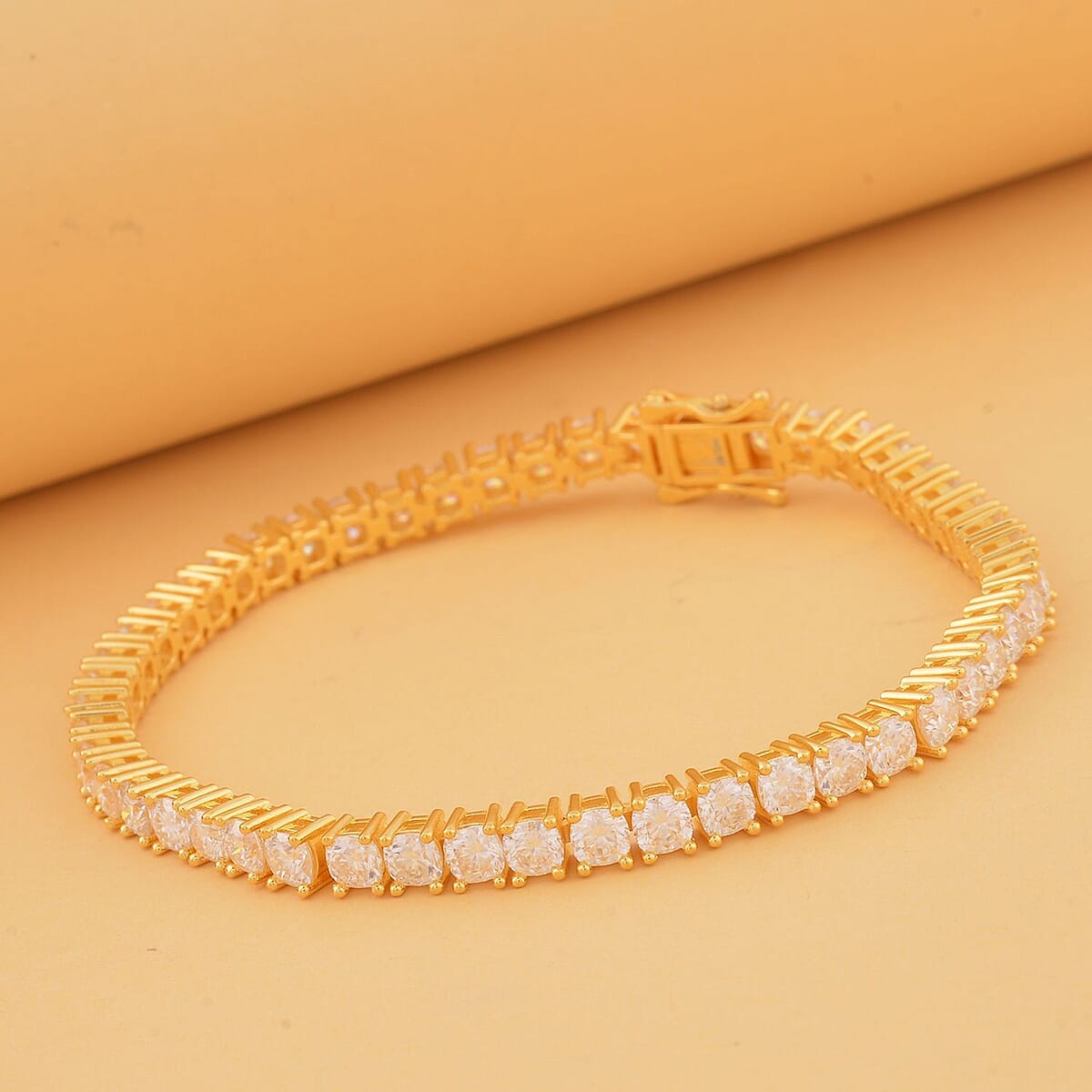 Moissanite Tennis Bracelet in Vermeil Yellow Gold Over Sterling Silver (7.25 In) 14.00 ctw image number 1