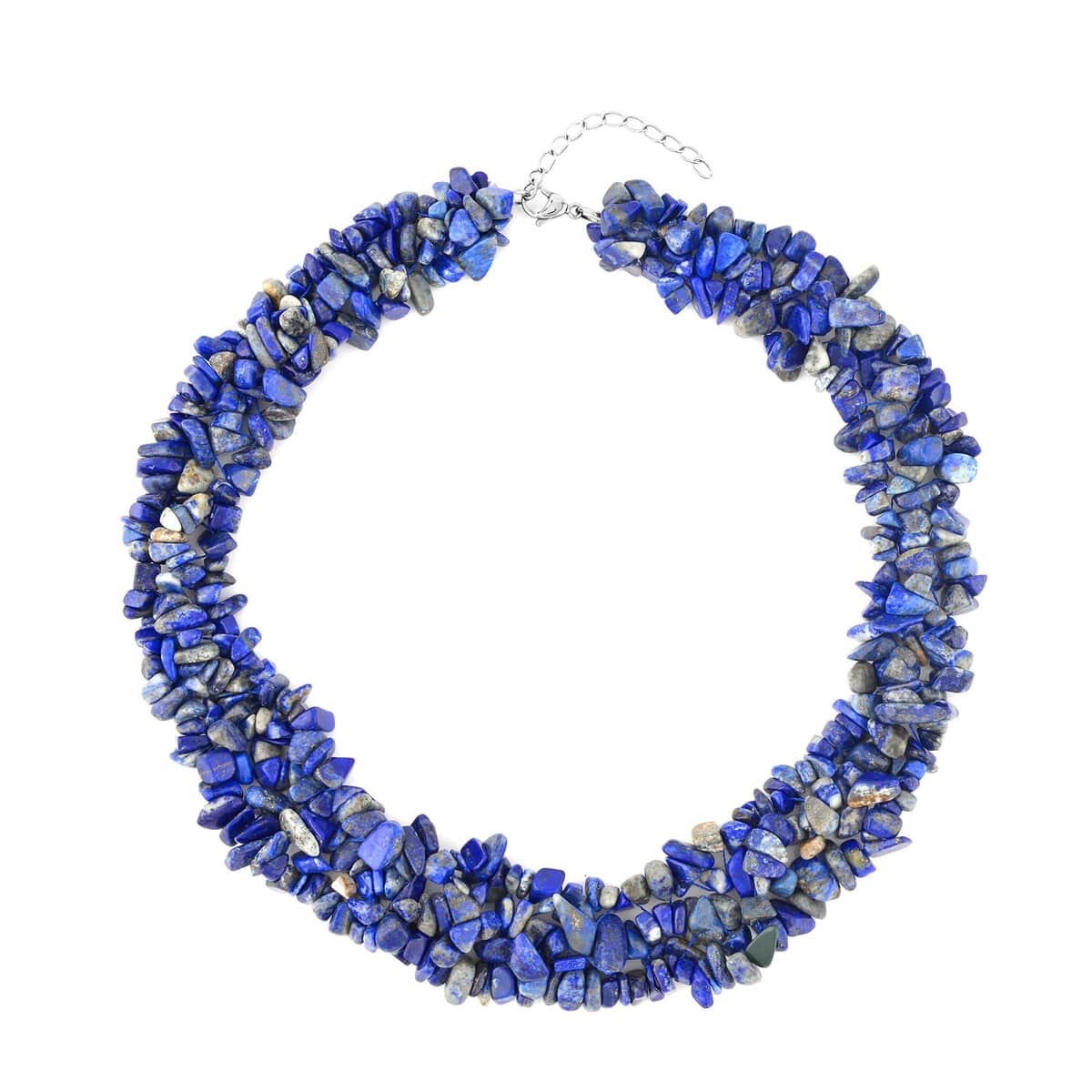 Lapis Lazuli Chips Necklace 18-20 Inches in Stainless Steel 650.00 ctw image number 0