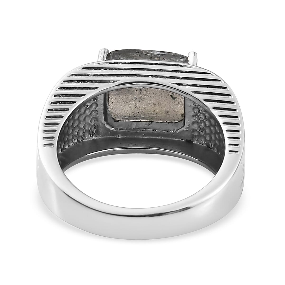 AAA Malagasy Labradorite Men's Ring in Stainless Steel (Size 9.0) 5.35 ctw image number 4