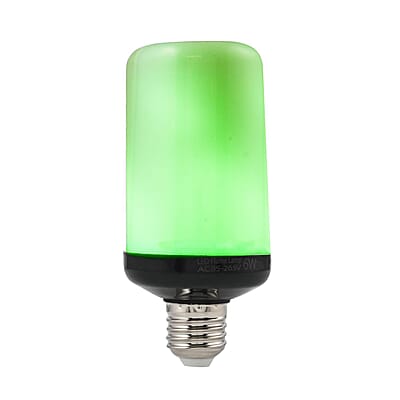 Set of 3 Green LED Flame Bulbs