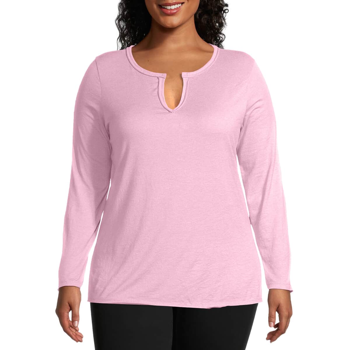 Closeout TLV 3 Pack - Hanes Just My Size Long Sleeve T-Shirts - Fuchsia, Teal, Light Pink (2X) image number 3